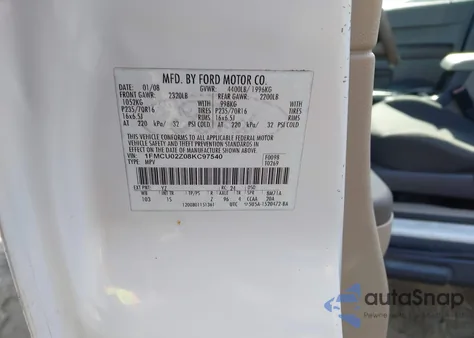 2008 Ford Escape Xls/Xls Manual z USA, uszkodzony, nr VIN 1FMCU02Z08KC97540